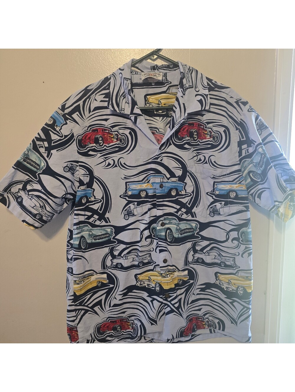 Pacific Legend Hawaiian Shirt XL Made in Hawaii USA Hot Rod Classic Car Print